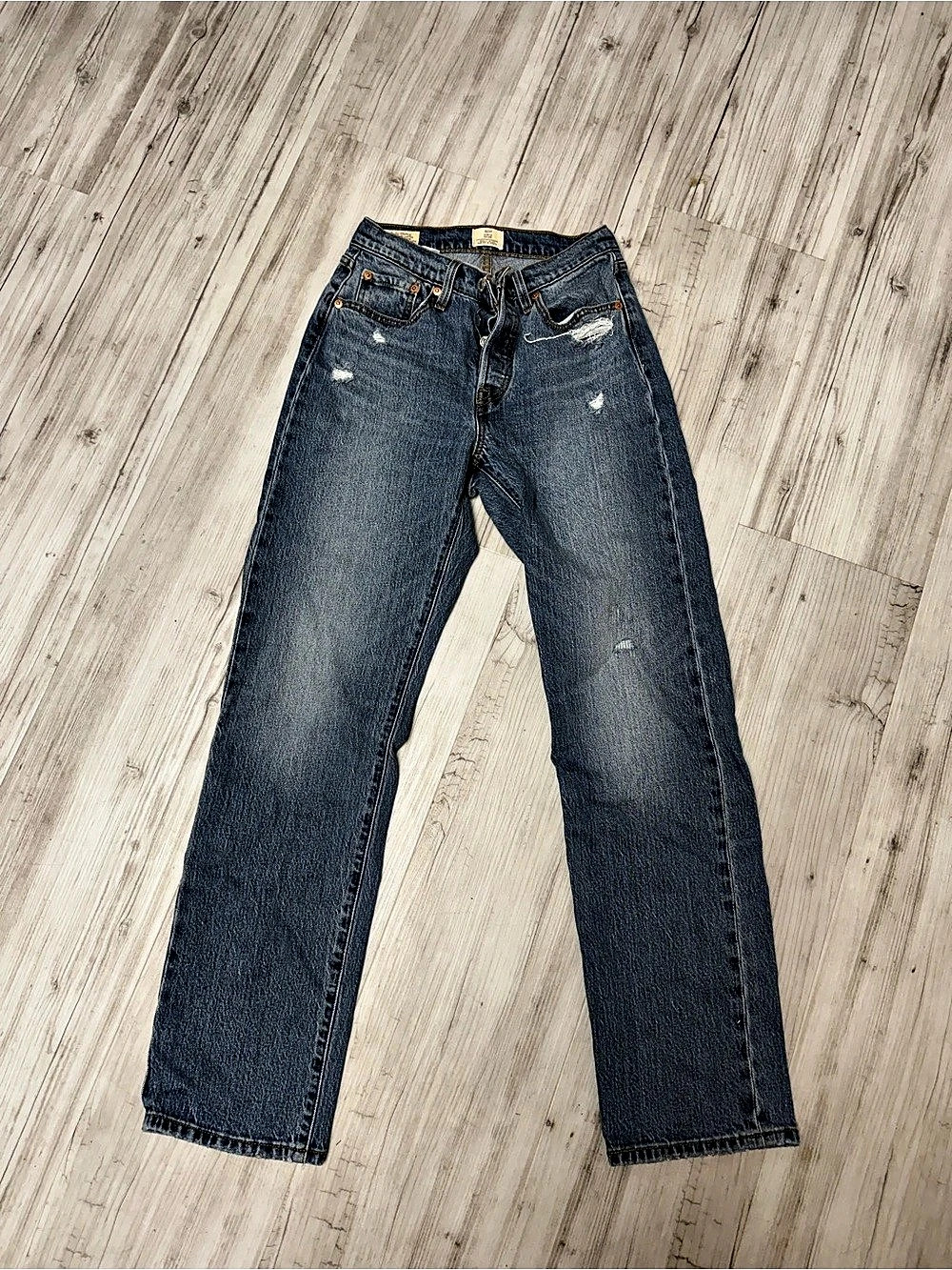 Levi's 501 Straight Leg Jeans Waist 30 Distressed Blue